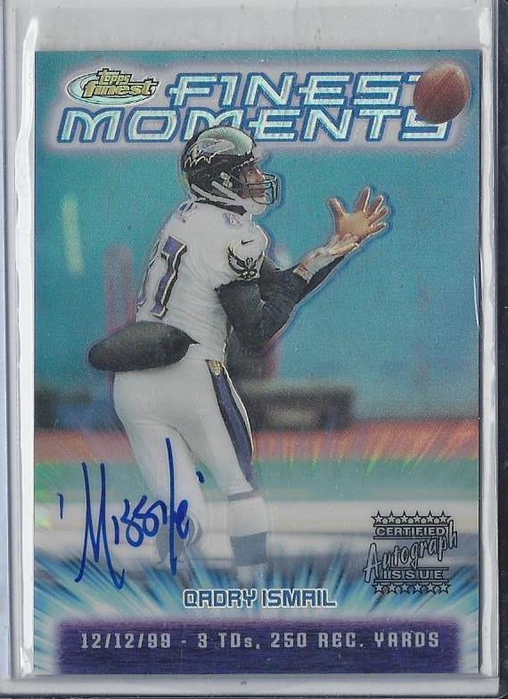 QADRY ISMAIL 2000 TOPPS FINEST MOMENTS REFRACTOR ON CARD MISSILE INSCRIBED AUTO