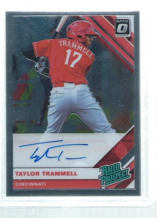 TAYLOR TRAMMELL 2019 DONRUSS OPTIC RATED PROSPECT ON CARD AUTO