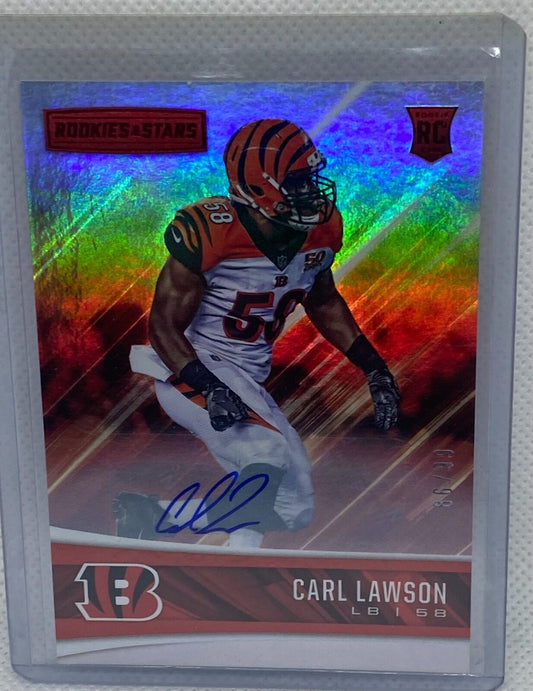 CARL LAWSON 2017 PANINI ROOKIES & STARS LONGEVITY AUTO RC #D 86/99