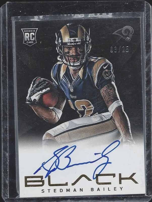 STEDMAN BAILEY 2013 PANINI BLACK RAMS GOLD ON CARD ROOKIE AUTO RC #D 3/25
