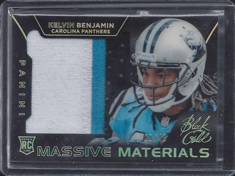 KELVIN BENJAMIN 2014 BLACK GOLD MASSIVE MATERIALS JUMBO 3 COLOR PATCH RC #D 8/49