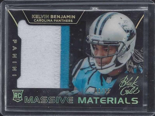 KELVIN BENJAMIN 2014 BLACK GOLD MASSIVE MATERIALS JUMBO 3 COLOR PATCH RC #D 8/49
