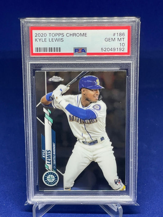 KYLE LEWIS 2020 TOPPS CHROME ROOKIE RC #186 PSA 10 GEM MINT