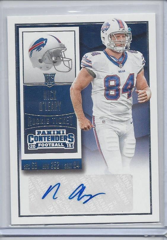 NICK O'LEARY 2015 PANINI CONTENDERS ROOKIE TICKET BILLS AUTO RC #145