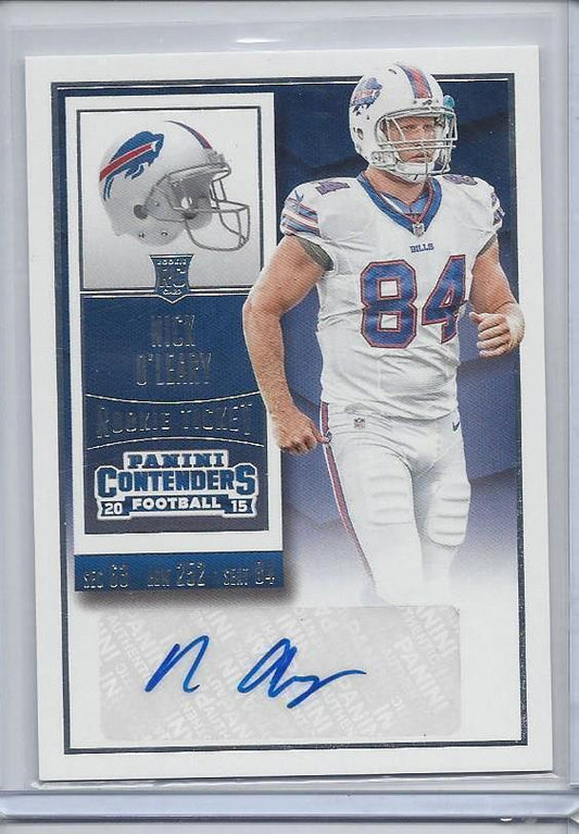 NICK O'LEARY 2015 PANINI CONTENDERS ROOKIE TICKET BILLS AUTO RC #145