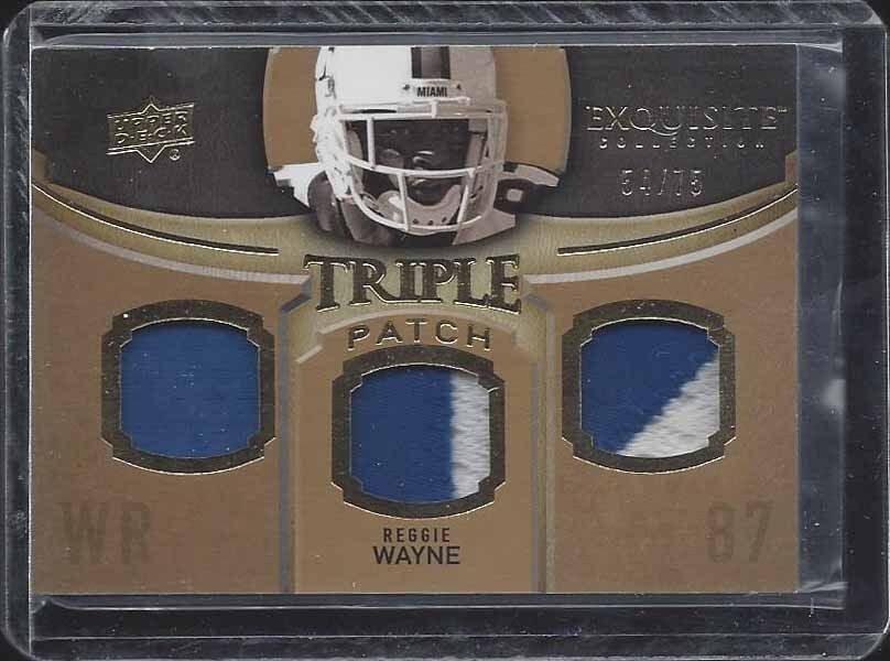 REGGIE WAYNE 2010 UD EXQUISITE COLTS TRIPLE PATCH #D 54/75