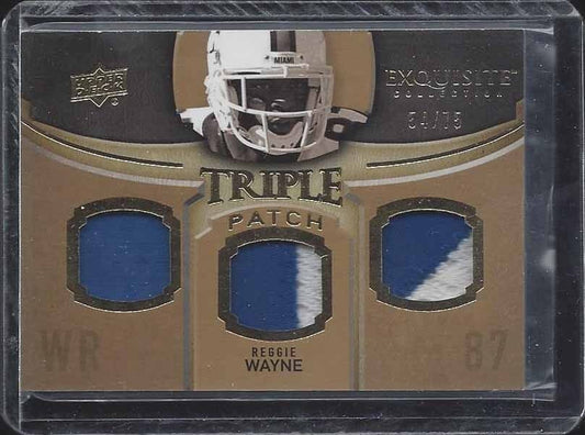 REGGIE WAYNE 2010 UD EXQUISITE COLTS TRIPLE PATCH #D 54/75