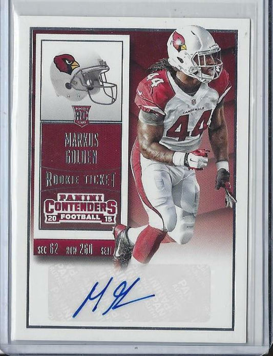 MARKUS GOLDEN 2015 PANINI CONTENDERS ROOKIE TICKET CARDINALS AUTO RC #124