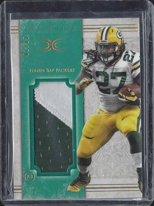 EDDIE LACY 2015 TOPPS DEFINITIVE GREEN JUMBO 2 COLOR PACKERS PATCH #D 2/15