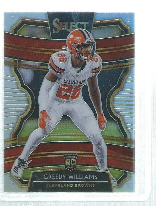 GREEDY WILLIAMS 2019 PANINI SELECT CONCOURSE SILVER PRIZM ROOKIE RC #24