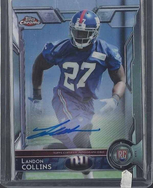 LANDON COLLINS 2015 TOPPS CHROME GIANTS ON CARD ROOKIE AUTO RC #118