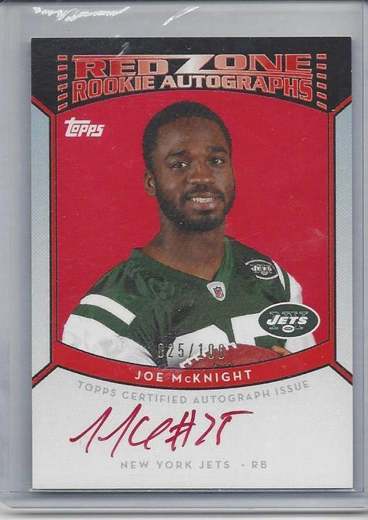 JOE MCKNIGHT 2010 TOPPS RED ZONE RED INK ROOKIE AUTO RC #D 25/100 JERSEY #25!