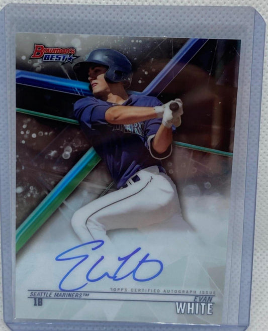 EVAN WHITE 2018 BOWMAN'S BEST PROSPECT ON CARD AUTO #B18-EW