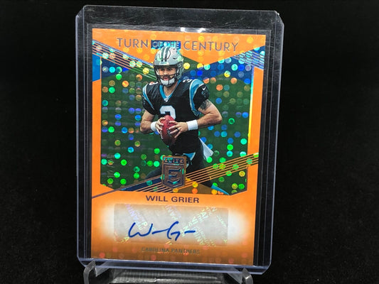 WILL GRIER 2019 PANINI ORANGE TURN OF THE CENTURY DISCO AUTO RC #D 12/25