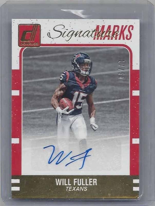 WILL FULLER 2016 PANINI DONRUSS SIGNATURE MARKS RED AUTO RC #D 17/50