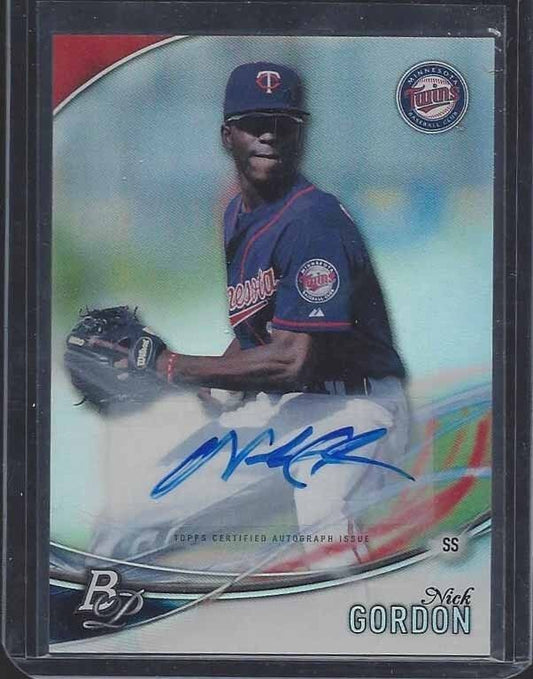 NICK GORDON 2016 BOWMAN PLATINUM TWINS PROSPECT AUTO