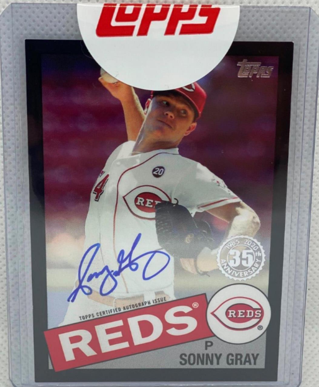 SONNY GRAY 2020 TOPPS 1985 BLACK REDS ON CARD AUTO #D 095/199