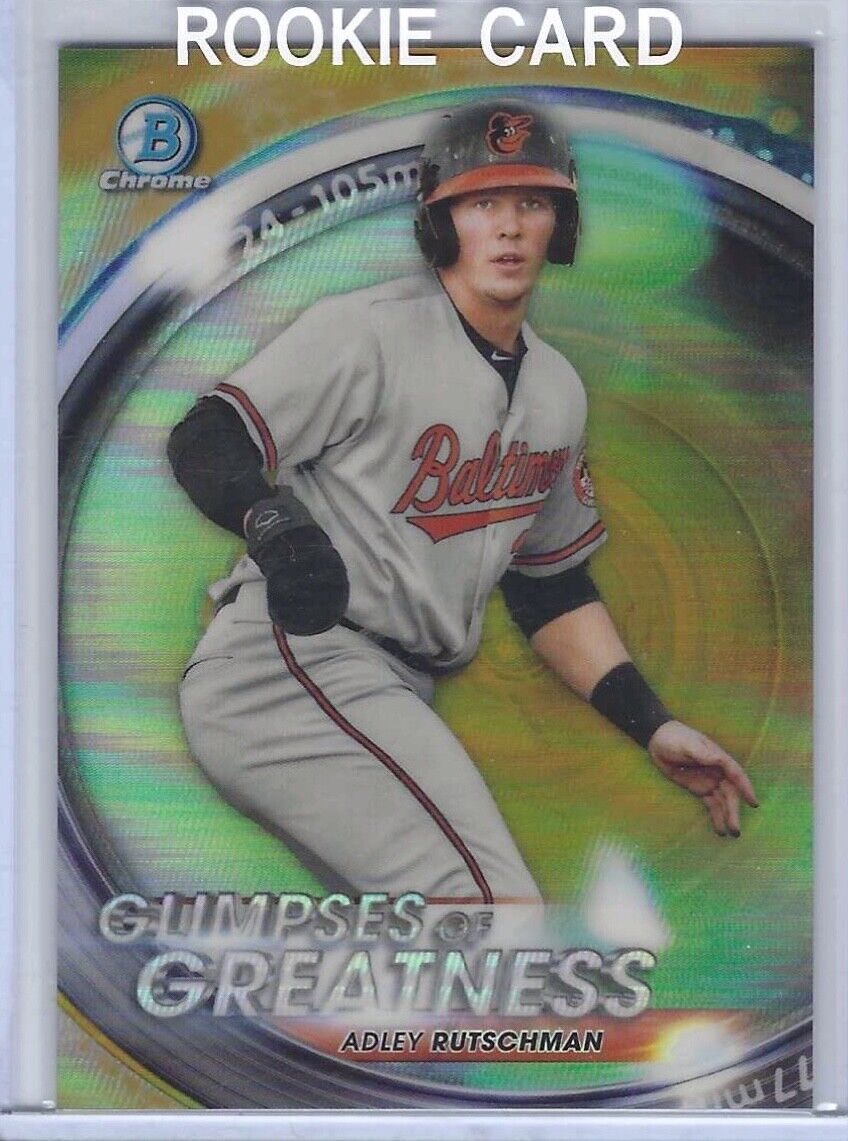 ADLEY RUTSCHMAN 2020 BOWMAN CHROME GLIMPSES OF GREATNESS GOLD REFRACTOR #d /50