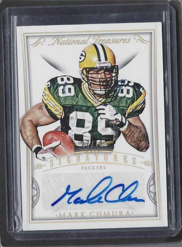MARK CHMURA 2015 PANINI NATIONAL TREASURES GOLD SIGNATURES PACKERS AUTO #D 7/10