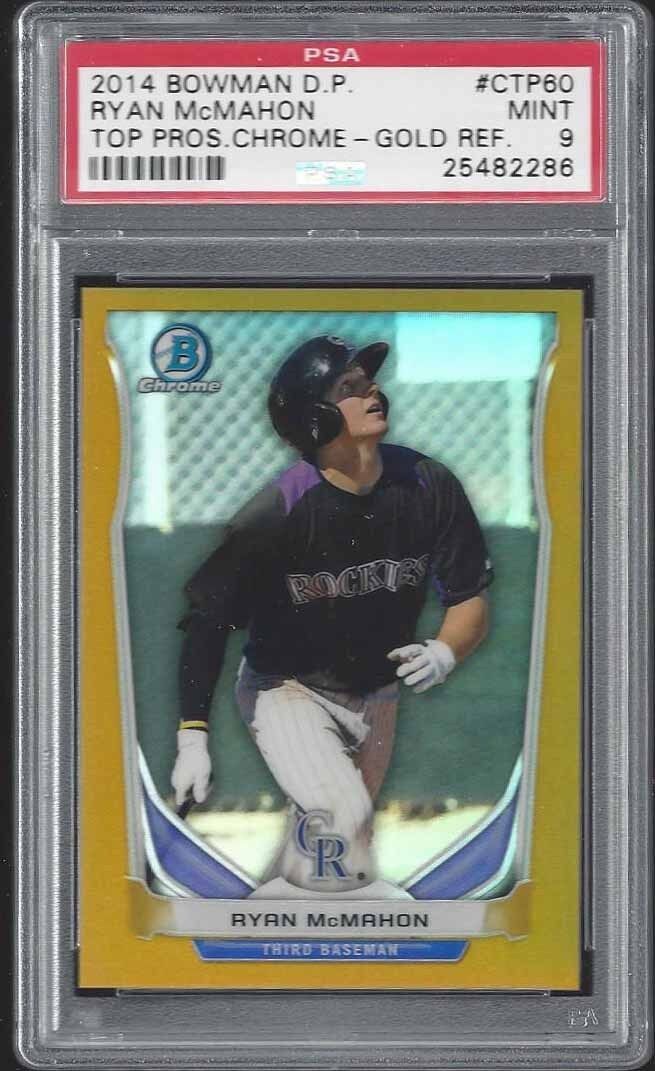 RYAN MCMAHON 2014 BOWMAN DRAFT PICKS TOP PROSPECTS GOLD REFRACTOR #D 1/50 PSA 9
