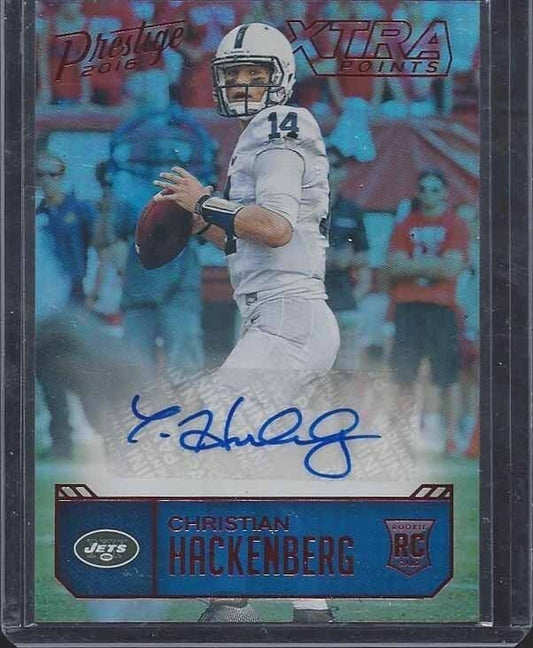 CHRISTIAN HACKENBERG 2016 PRESTIGE XTRA POINTS RED JETS PENN ST. ROOKIE AUTO RC