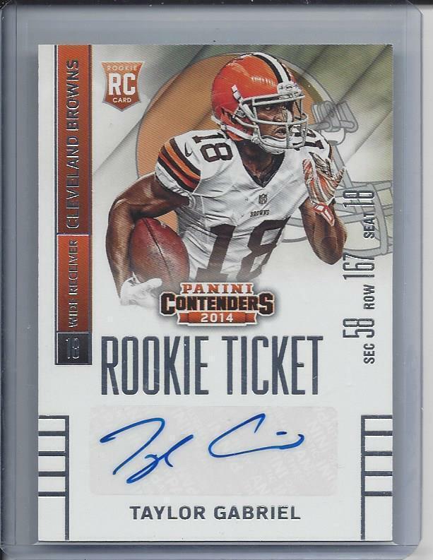 TAYLOR GABRIEL 2014 CONTENDERS ROOKIE TICKET BROWNS TRUE RC AUTO #197