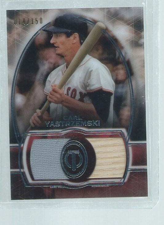 CARL YASTRZEMSKI 2019 TOPPS TRIBUTE DUAL JERSEY BAT #D 14/150