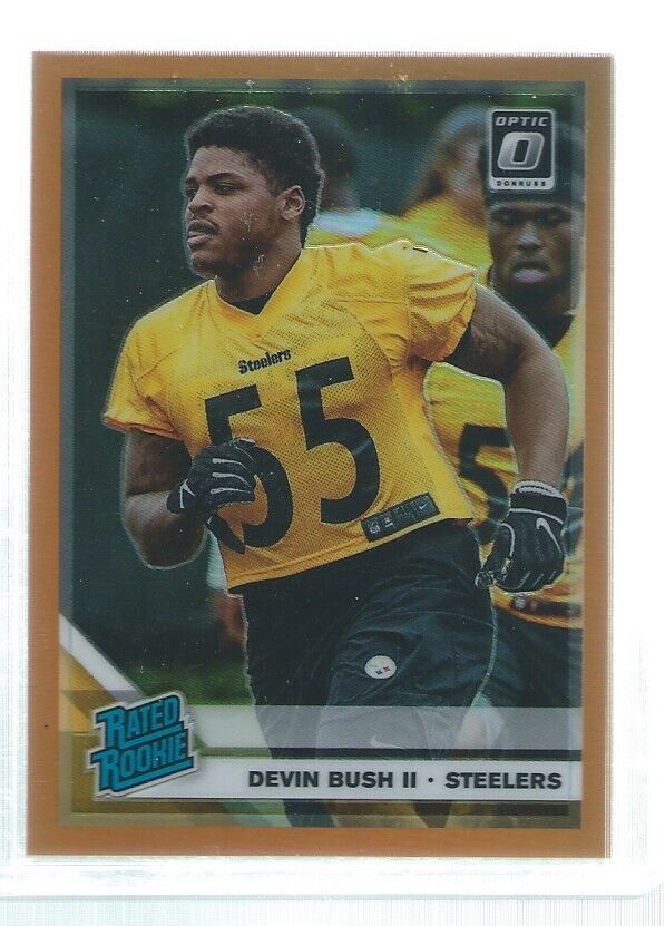 DEVIN BUSH II 2019 DONRUSS OPTIC HOLO RATED ROOKIE ORANGE RC #D 184/199