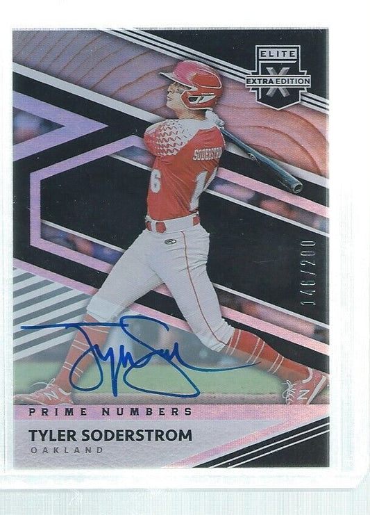TYLER SODERSTROM 2020 ELITE EXTRA BLACK ON CARD AUTO PROSPECT #D 146/200