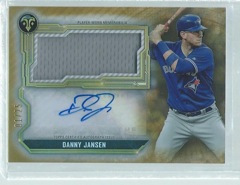 DANNY JANSEN 2020 TOPPS TRIPLE THREADS JERSEY AUTO GOLD #D 1/25