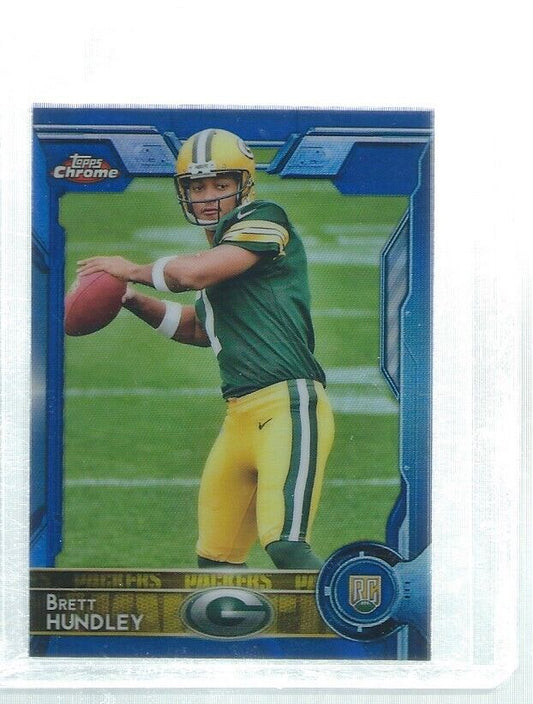 BRETT HUNDLEY 2015 TOPPS CHROME MINI BLUE REFRACTOR ROOKIE RC SP