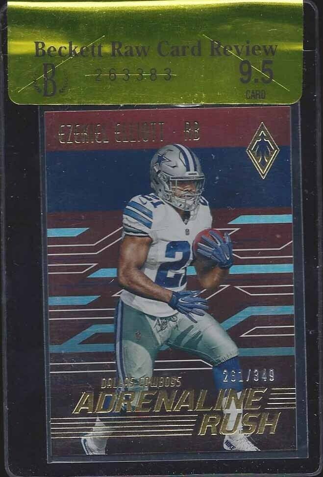 EZEKIEL ELLIOTT 2016 PANINI PHOENIX ADRENALINE RUSH RED #D /349 BGS 9.5 GEM MINT
