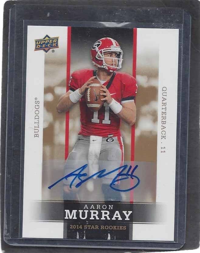AARON MURRAY 2014 UPPER DECK STAR RARE SP ROOKIES BULLDOGS AUTO RC #35