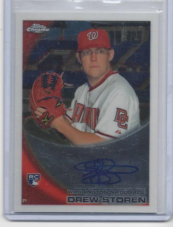 DREW STOREN 2010 TOPPS CHROME NATIONALS ON CARD ROOKIE AUTO RC #216