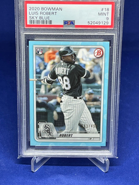 LUIS ROBERT 2020 BOWMAN SKY BLUE ROOKIE RC #D 303/499 PSA 9 MINT