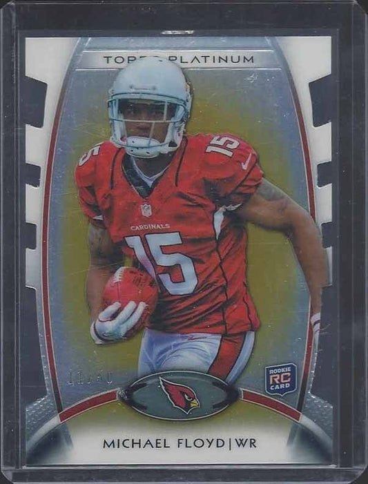 MICHAEL FLOYD 2012 TOPPS PLATINUM GOLD REFRACTOR DIE CUT ROOKIE RC #D 11/50