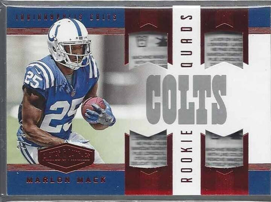MARLON MACK 2017 PLATES & PATCHES RED QUAD ROOKIE QUADS TAG PATCH RC #D 2/5