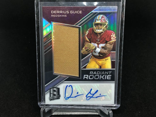 DERRIUS GUICE 2018 PANINI SPECTRA RADIANT 2 CLR PATCH AUTO RC #D 31/35