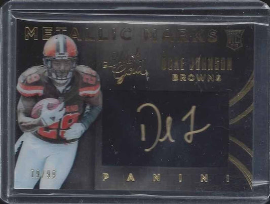 DUKE JOHNSON JR. 2015 PANINI BLACK GOLD METALLIC MARKS ON CARD AUTO RC #D 79/99