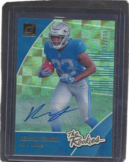 KERRYON JOHNSON 2018 PANINI DONRUSS THE ROOKIES AUTO RC #D 332/499