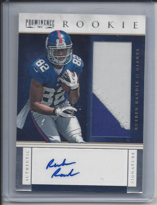 1/1 RUEBEN RANDLE 2012 PROMINENCE 2 COLOR PATCH AUTO RC #D 82/120 HIS JERSEY #82