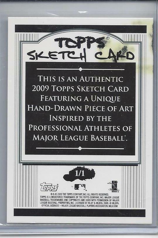 CAMERON MAYBIN 2009 TOPPS SKETCH CARD TRUE #D 1/1
