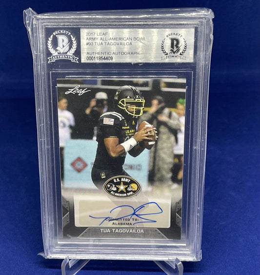 TUA TAGOVAILOA 2017 LEAF ARMY ALL AMERICAN BOWL AUTO BECKETT AUTHENTICATED