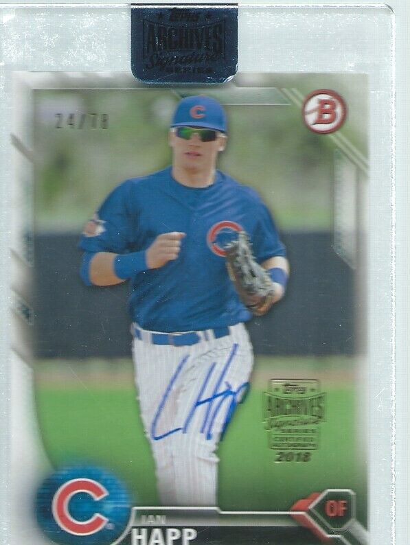 IAN HAPP 2018 TOPPS ARCHIVES 2016 BOWMAN ON CARD AUTO #D 24/78