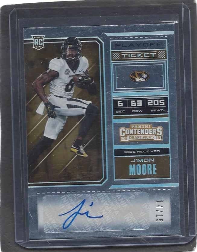 J'MON MOORE  PANINI CONTENDERS DRAFT PICKS PLAYOFF TICKET AUTO RC #D 14/15