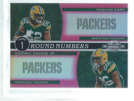 RASHAN GARY DARNELL SAVAGE JR 2019 CONTENDERS OPTIC ROUND NUMBERS PINK RC #D /75