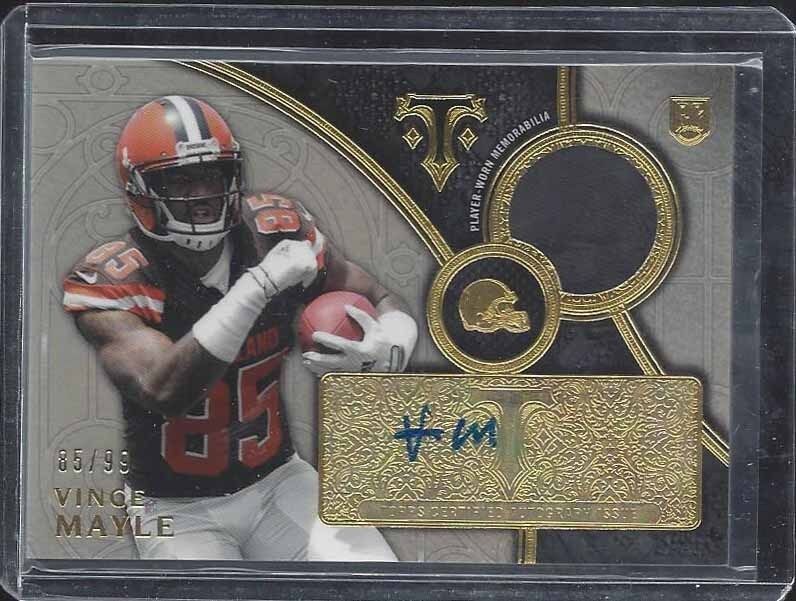 1/1 VINCE MAYLE 2015 TOPPS TRIPLE THREADS JERSEY AUTO RC #D 85/99 HIS JERSEY #85
