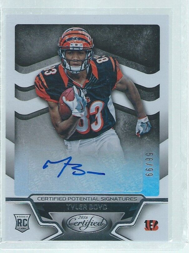 TYLER BOYD 2016 PANINI CERTIFIED POTENTIAL AUTO RC #D 56/99