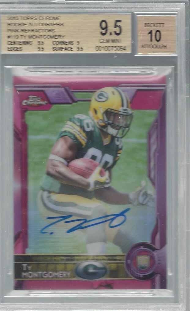 TY MONTGOMERY 2015 TOPPS CHROME PINK REFRACTOR AUTO RC /75 BGS 9.5 w 10 AUTO GEM