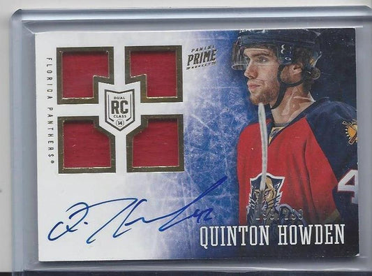 QUINTON HOWDEN 2013-14 PANINI PRIME QUAD JERSEY ROOKIE ONCARD AUTO RC #D 199/199